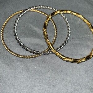 Elegant Gold and Silver Bangle Set